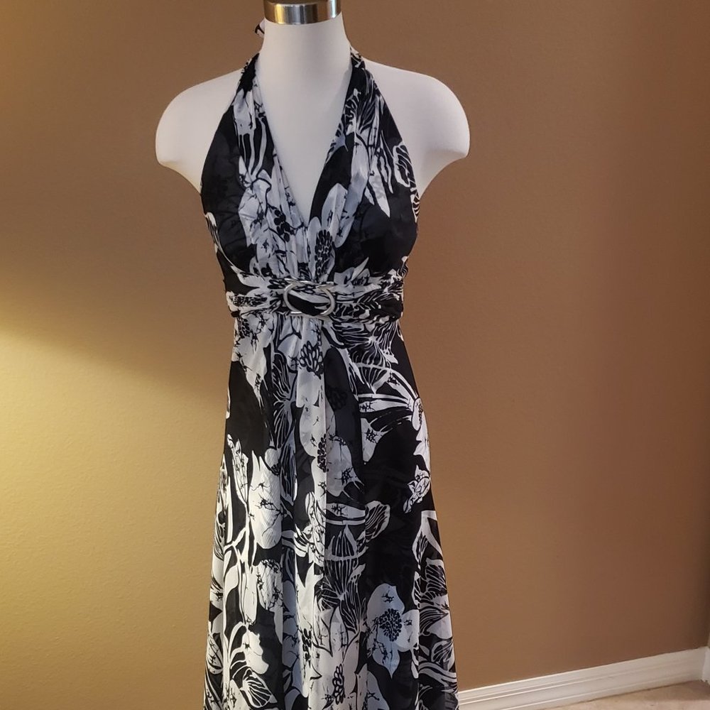 NWT White House Black Market Halter Maxi Dress